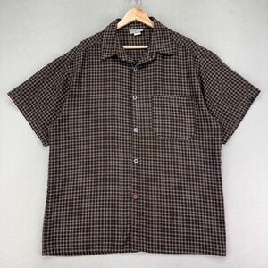 Vintage Caltop Shirt Mens XL Brown Plaid Lowrider OG Chicano Biker Flannel USA‎